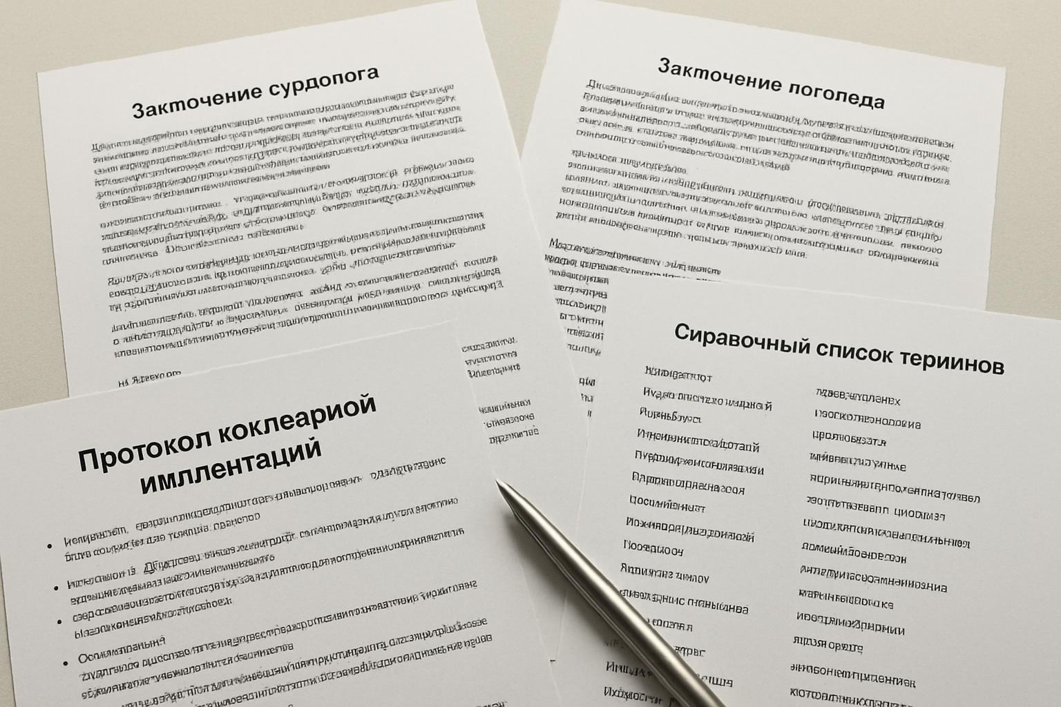 Письменный медицинский перевод с грузинского на русский: заключения сурдологов, логопедов и протоколы кохлеарной имплантации. Краткий справочный список терминов и их перевод Письменный медицинский перевод с грузинского на русский: заключения сурдологов, логопедов и протоколы кохлеарной имплантации. Краткий справочный список терминов и их перевод